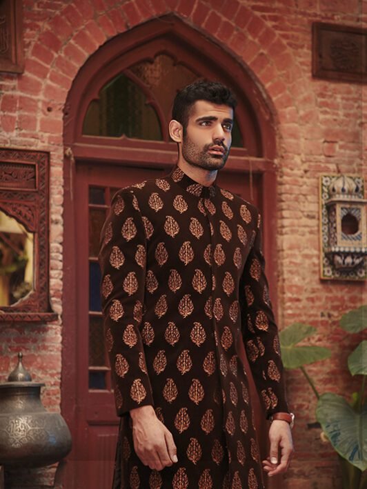 Velvet sherwani online