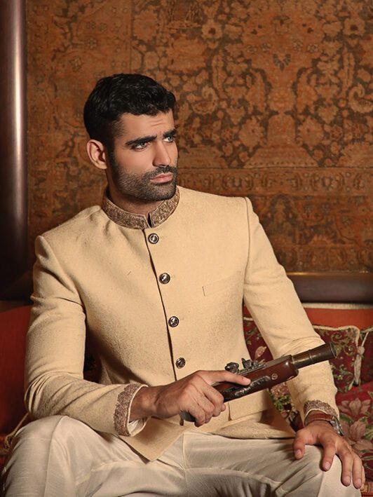 Party Wear Jamawar Prince Coats Online