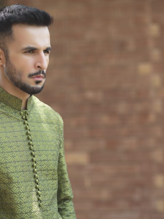 Wedding Embroidered Silk Kurta