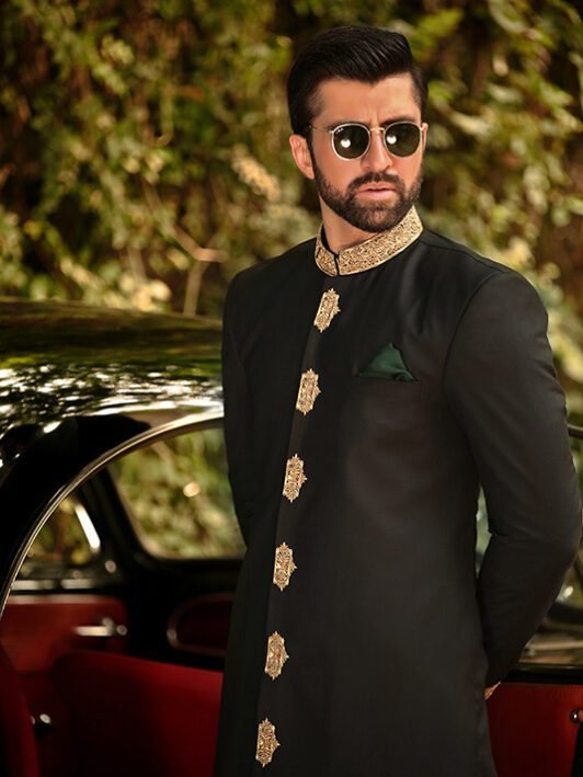 Styling hand worked sherwani online