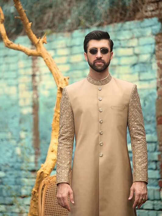 Wedding hand worked sherwani online